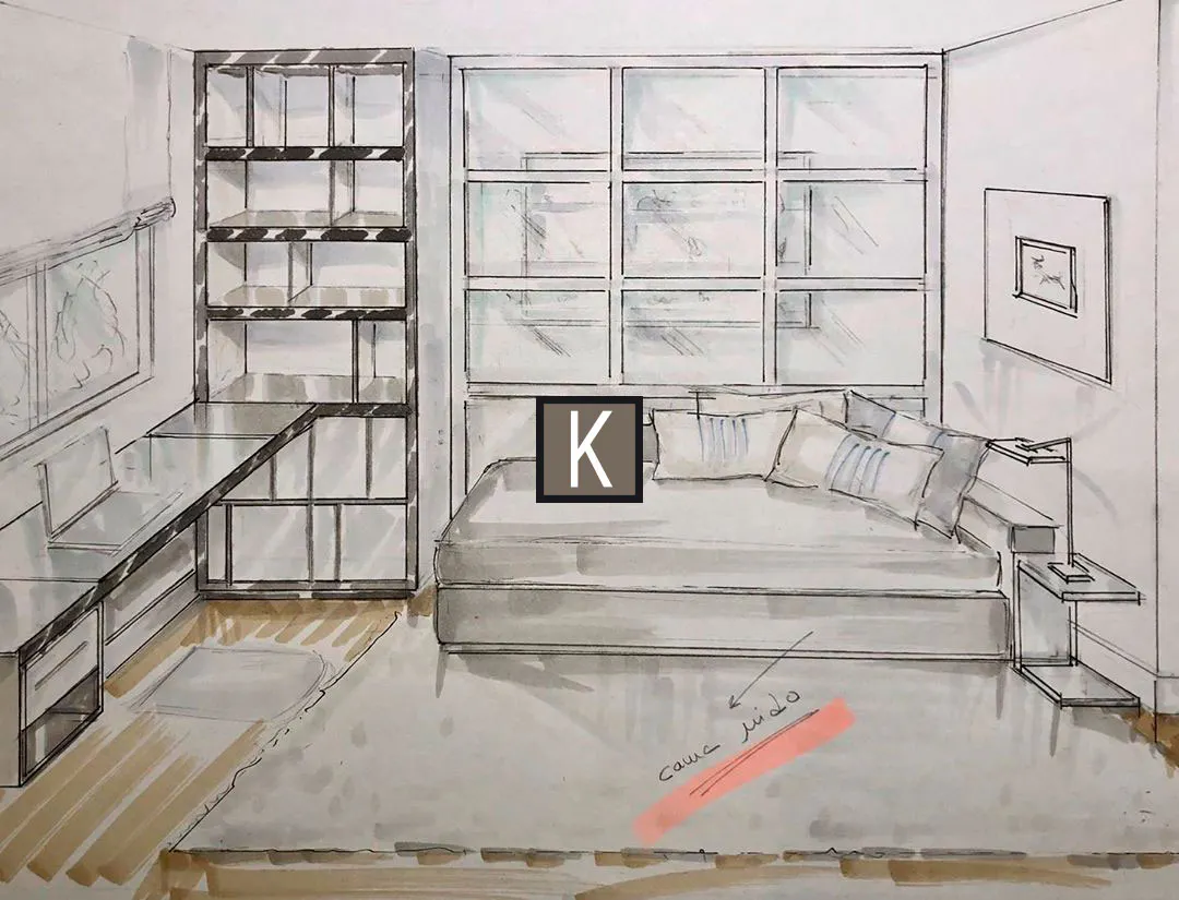 Proyecto de Interiorismo en Aravaca - Boceto