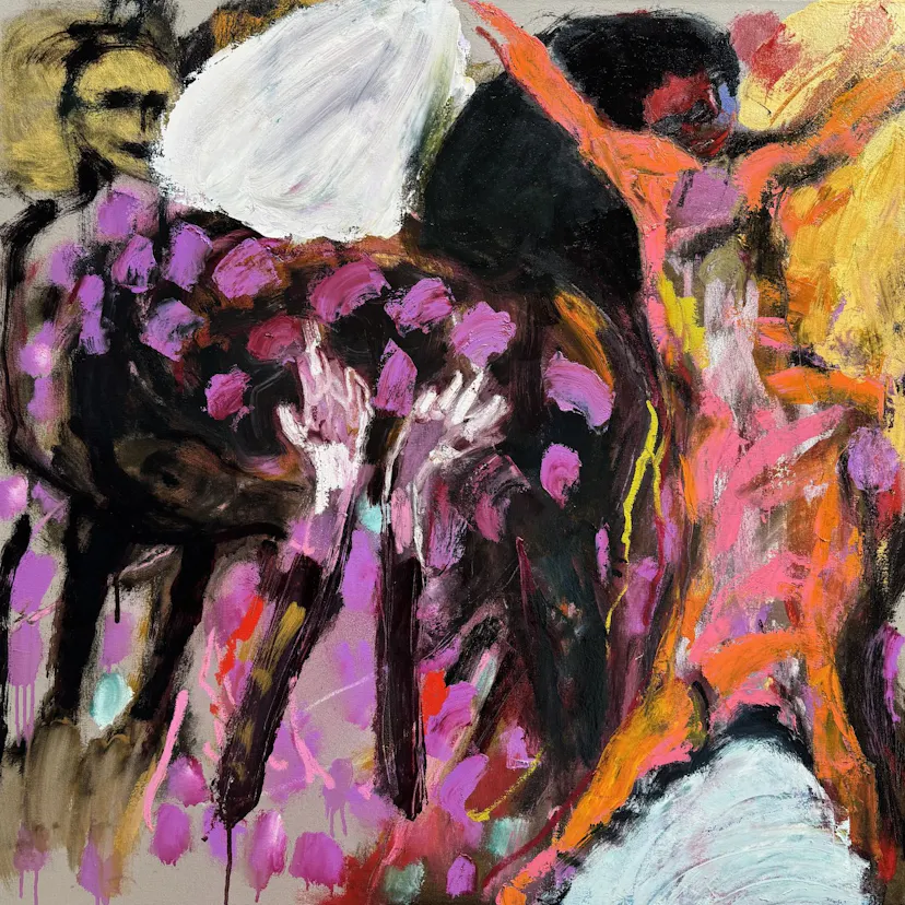 Yew Tree dances, blesses. Oil on linen.90 x 90 cm