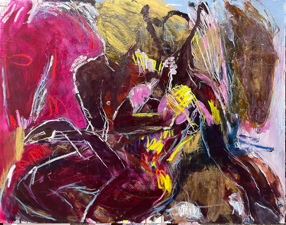 Hierophany. Oilpaint and oilstick on canvas. 100 x 120 cm. 2024.