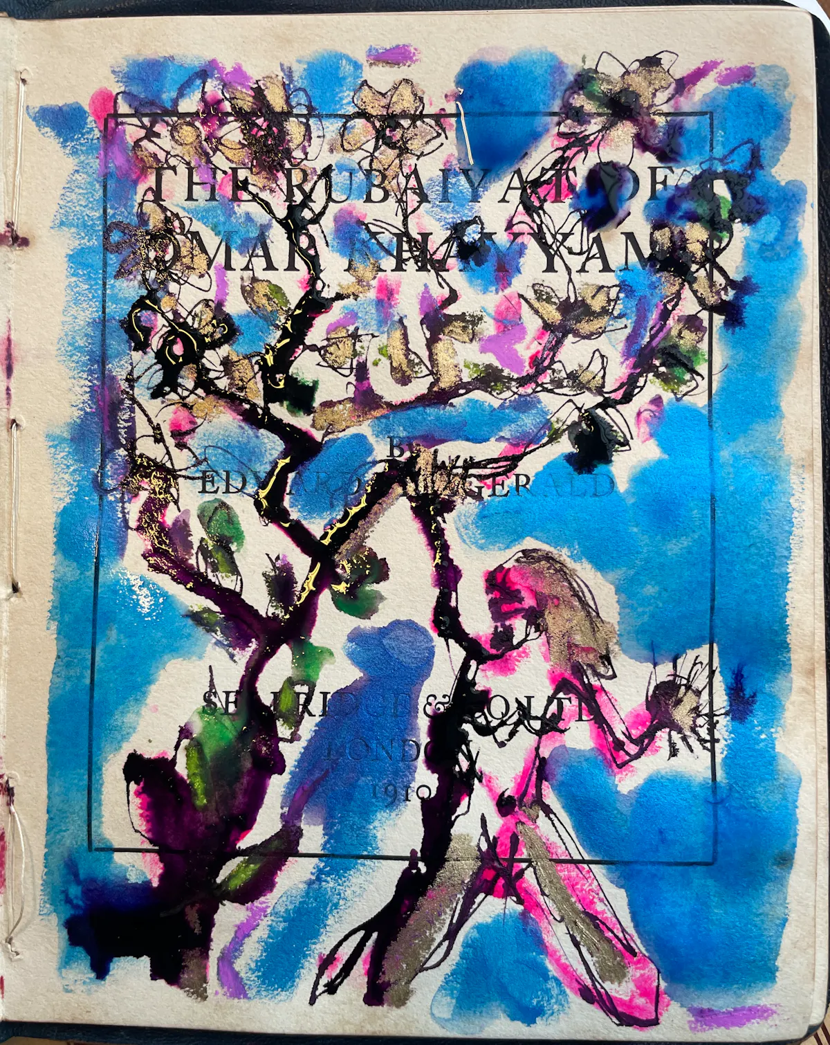 Book page. We blossom when touch each other.