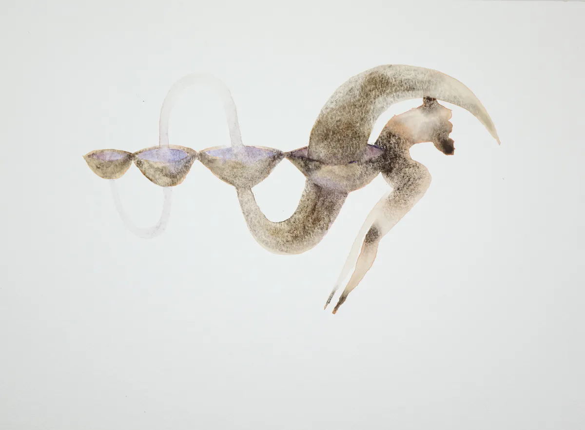 earth as river or snake Kate Walters watercolour 30 x 40 cm 2019
