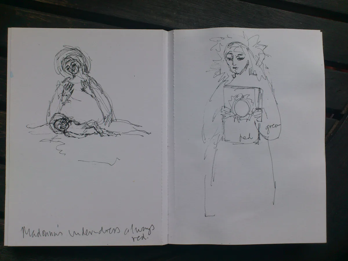 Drawings in the church on Isola Maggiore