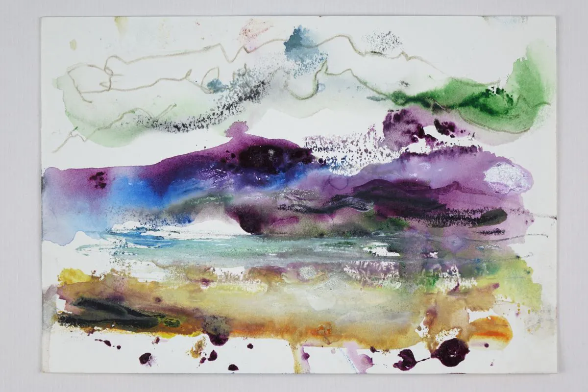 Hill over sea