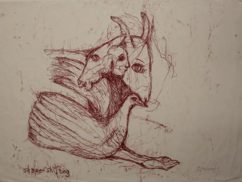 Shape shifting drawing made in second session with Marc Almond