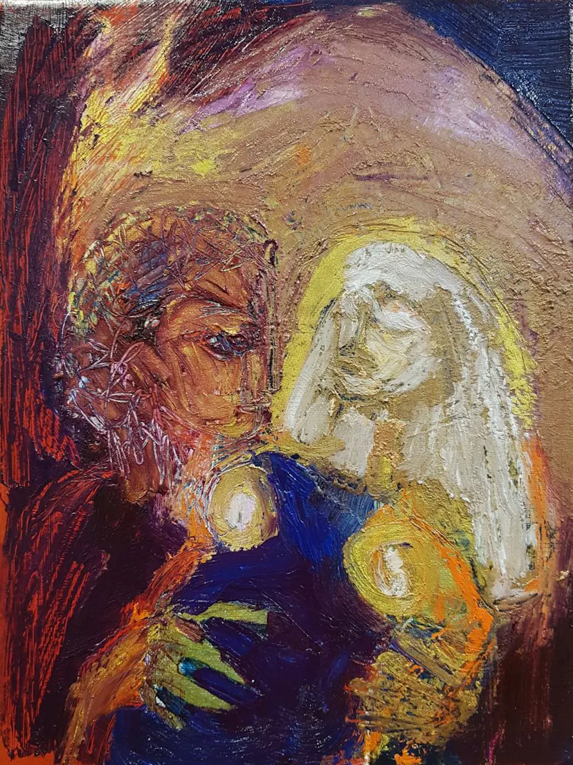 Beatrice in Paradiso. oil on linen 24 x 18 cm 2021