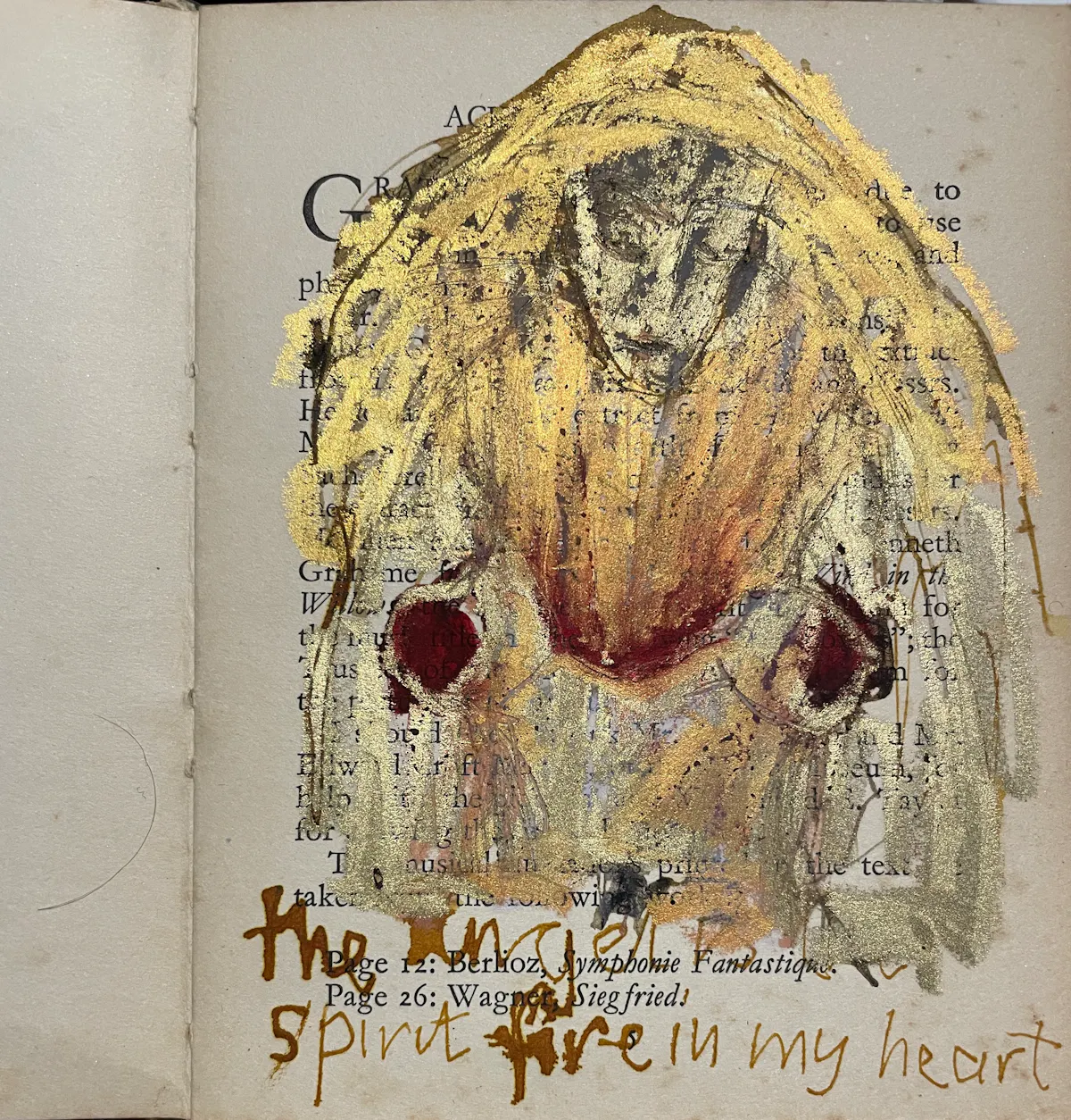 drawing of heart flames