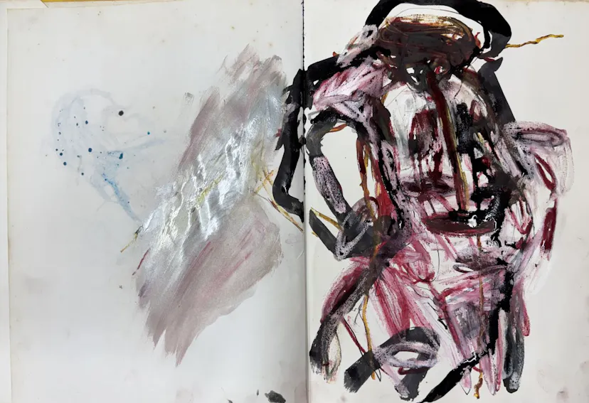 Pages from an open book. 2025 20 x 40 cm
