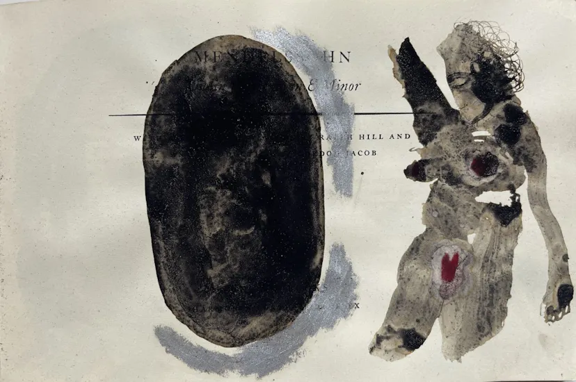 Saluting the Egg. Drawing with oak gall ink. 2023