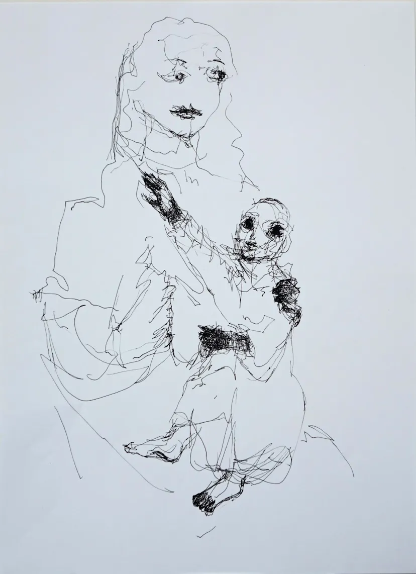 Madonna Saint with Child stretching upwards  33 x 24 cm 2015