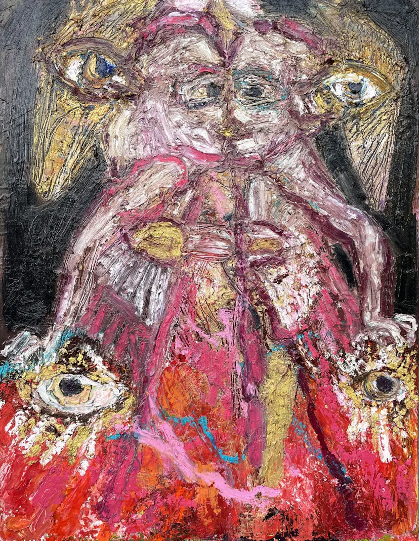 I meet my Angel Out Ahead. Oil on linen. 42 x 36 cm 2022