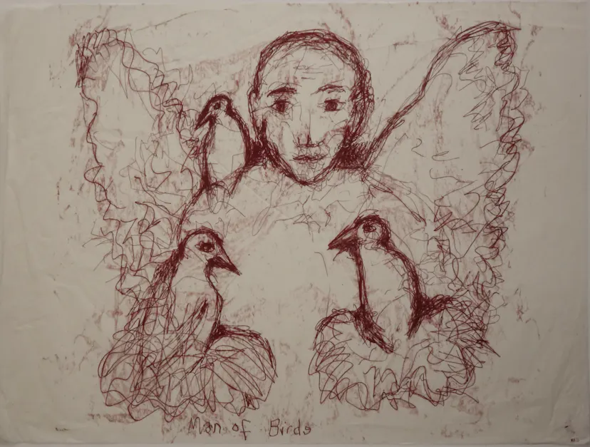 Man of Birds Monotype for Marc Almond 2014