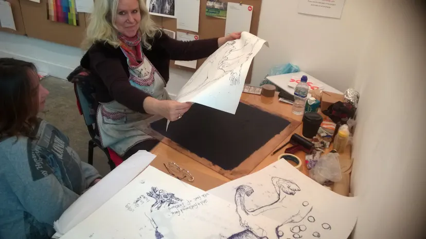 making monotypes in London