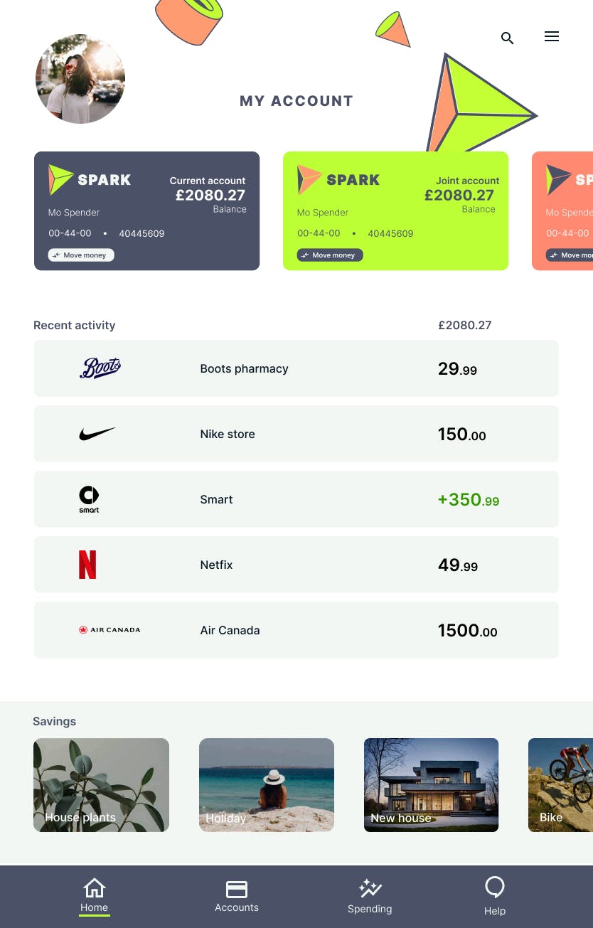 Image of 'My Accounts' for tablet