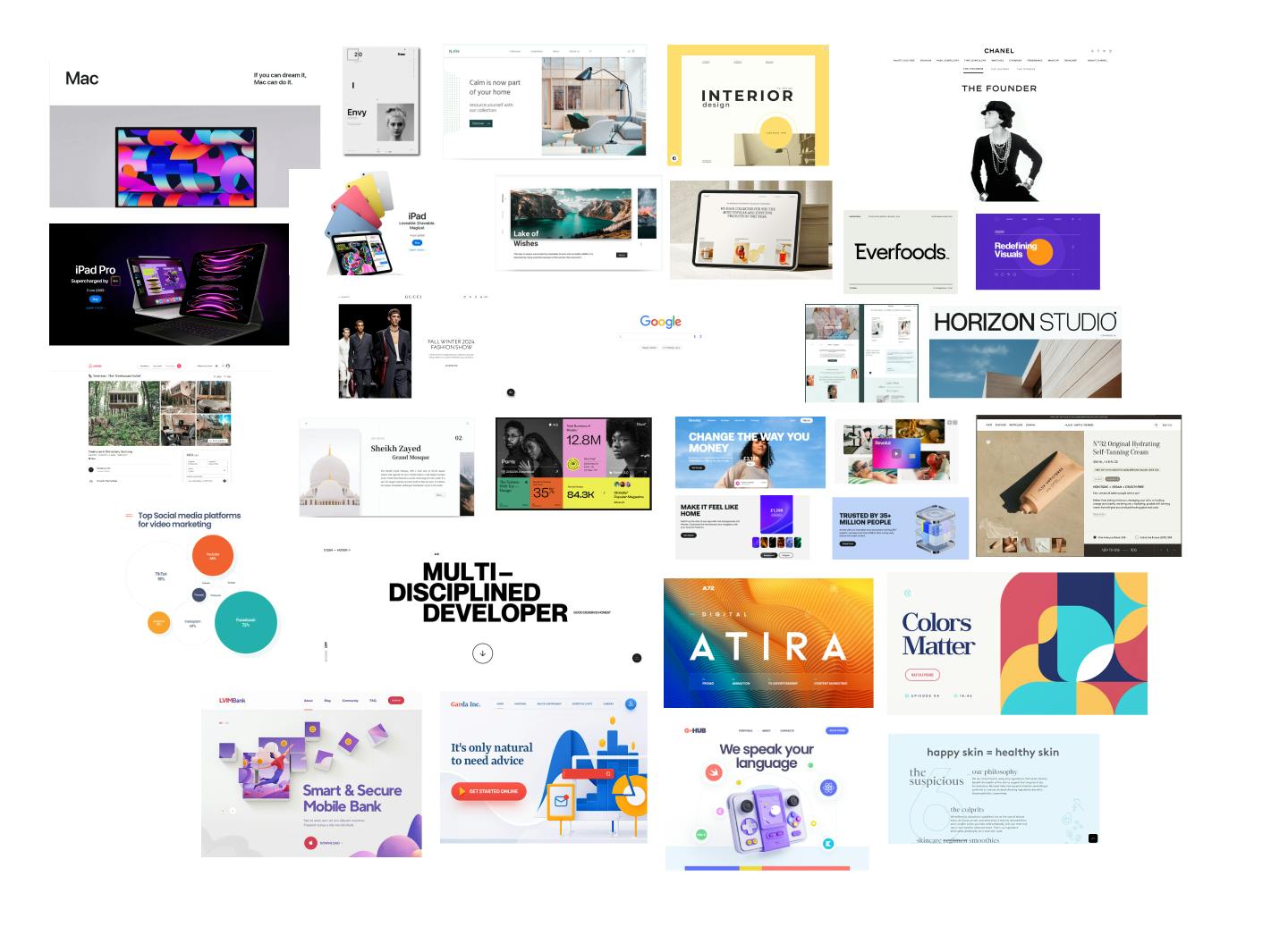 Image of clear mood board references