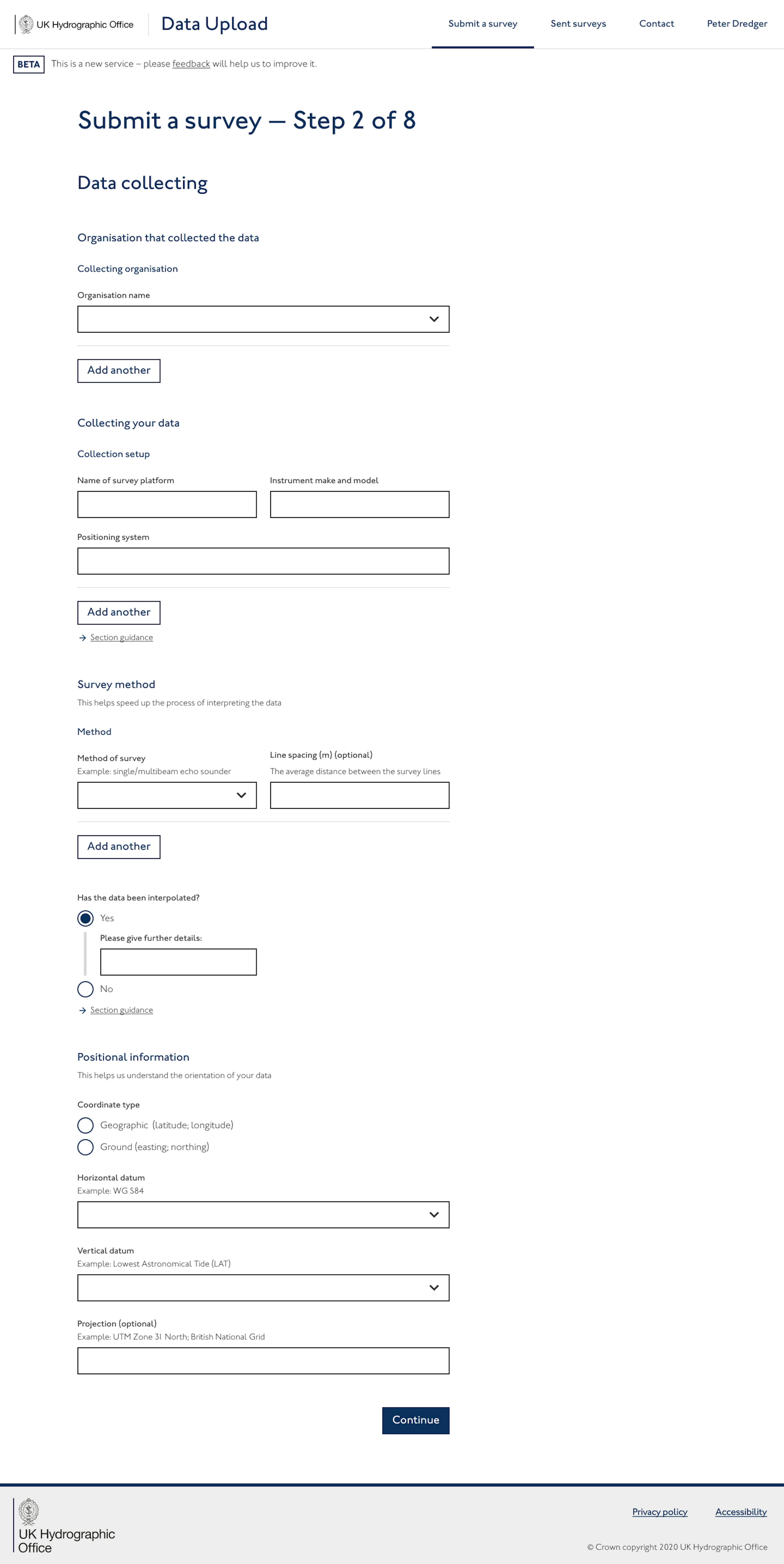 Image of the form before 