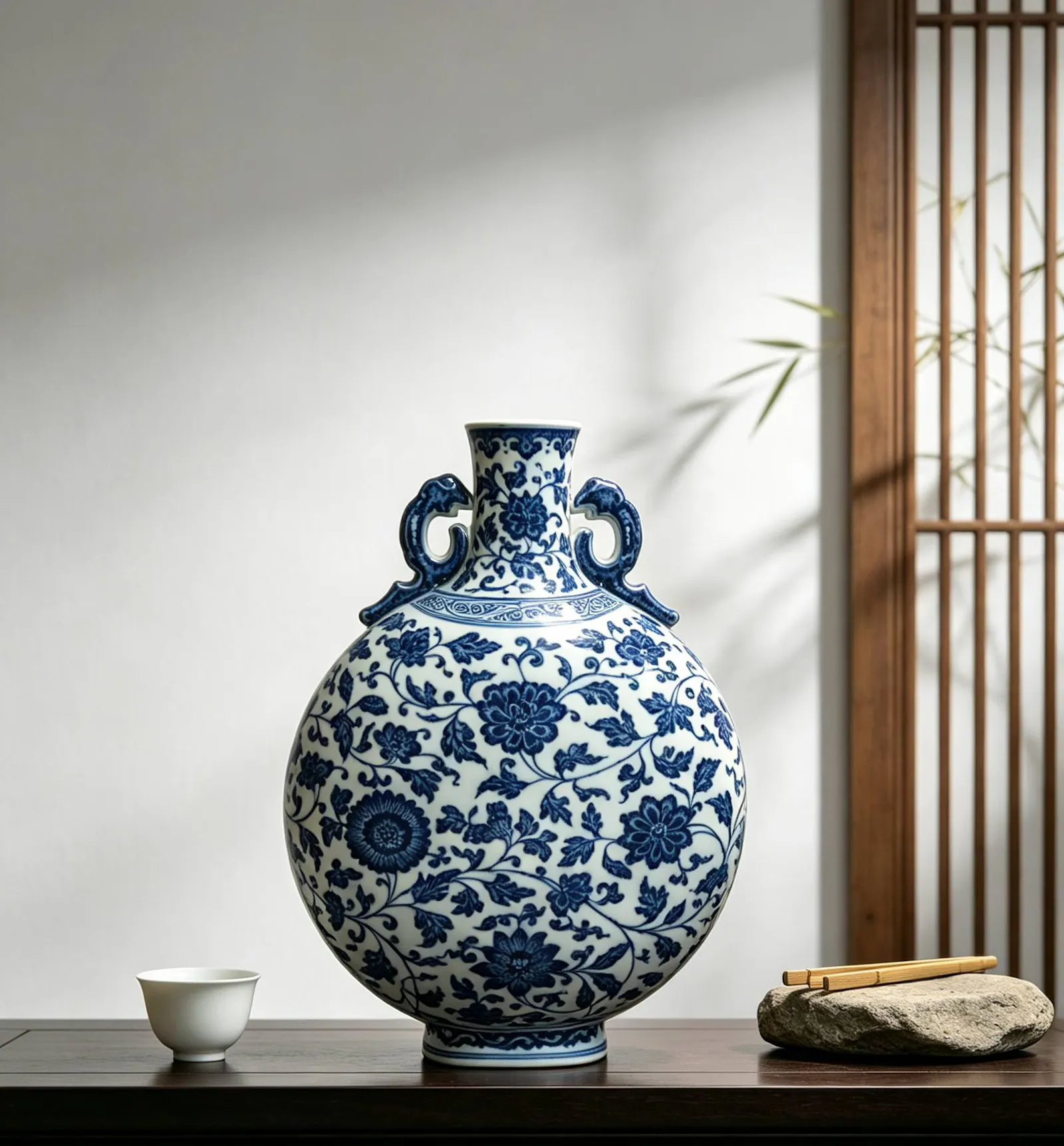 清:乾隆青花缠枝花卉抱月瓶| 乾隆Qian Long