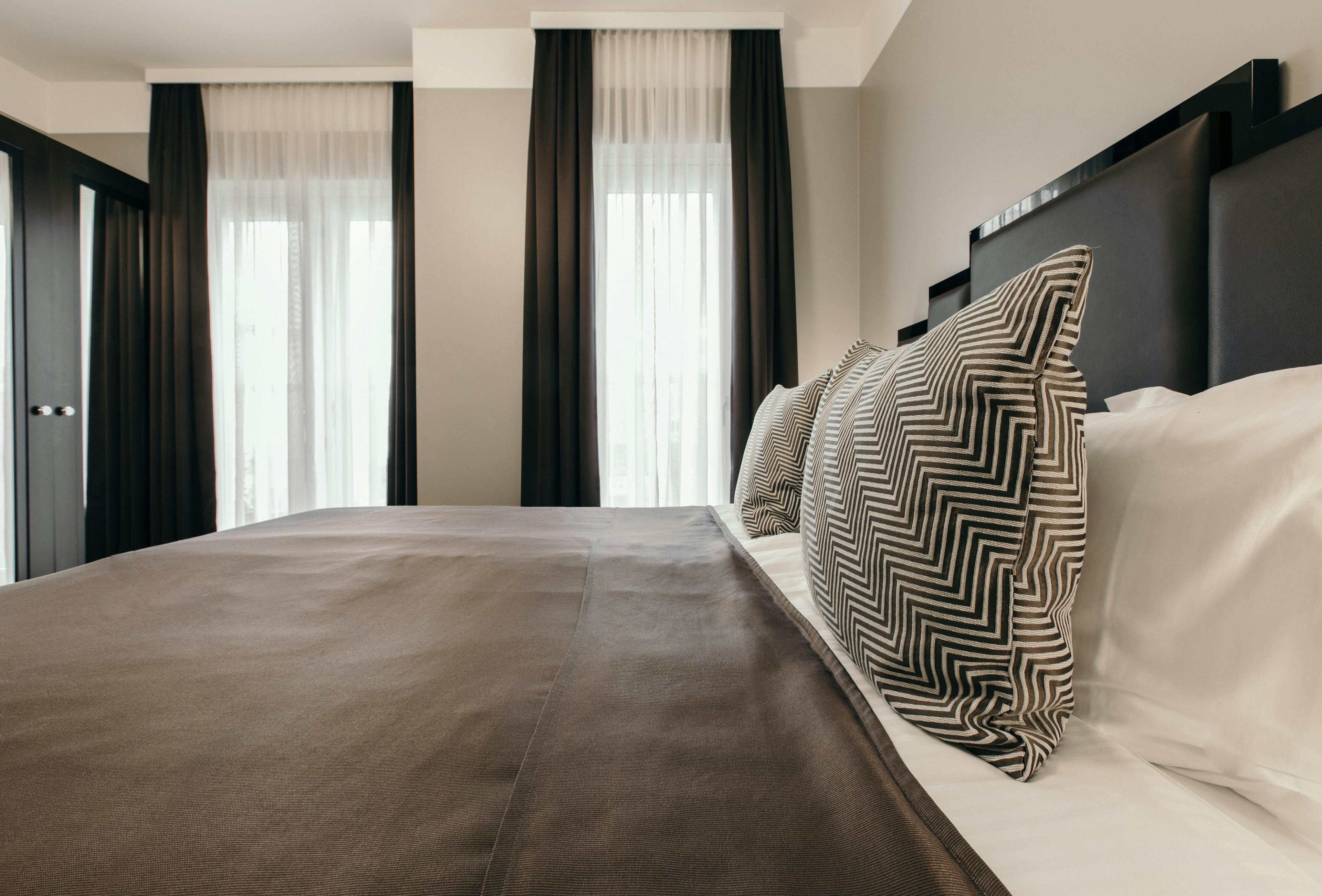Bed with two pillows