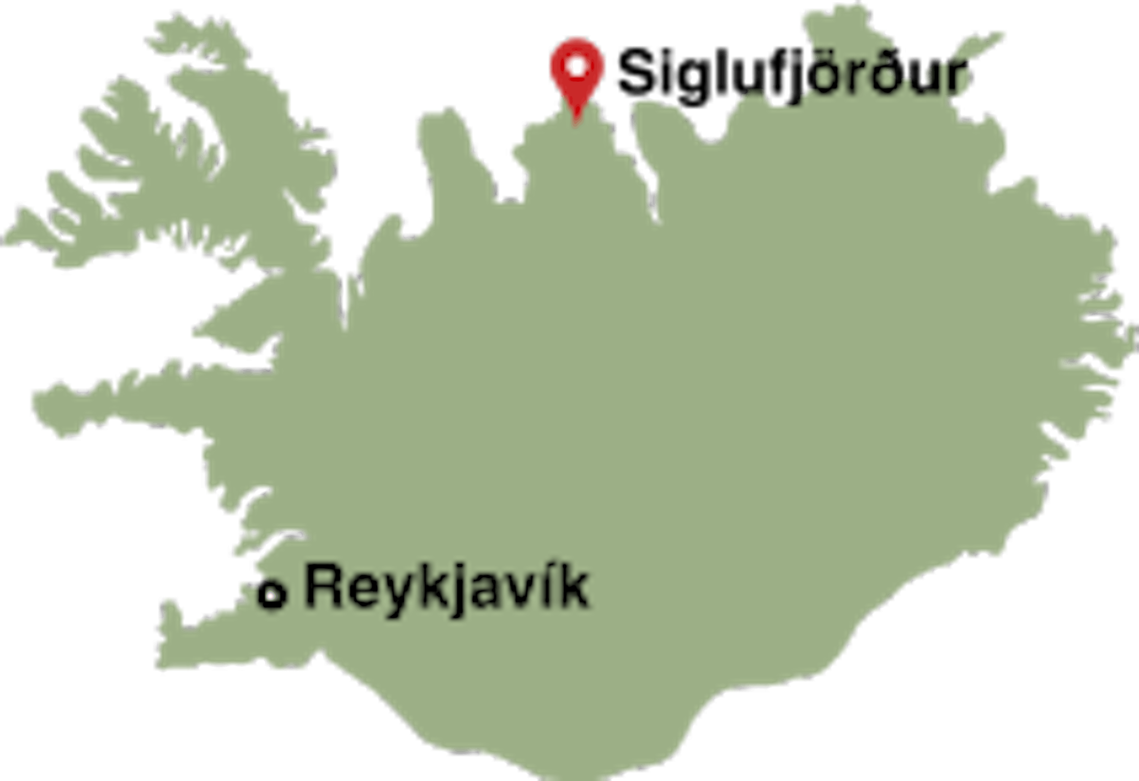 Map showing the location of Siglufjörður