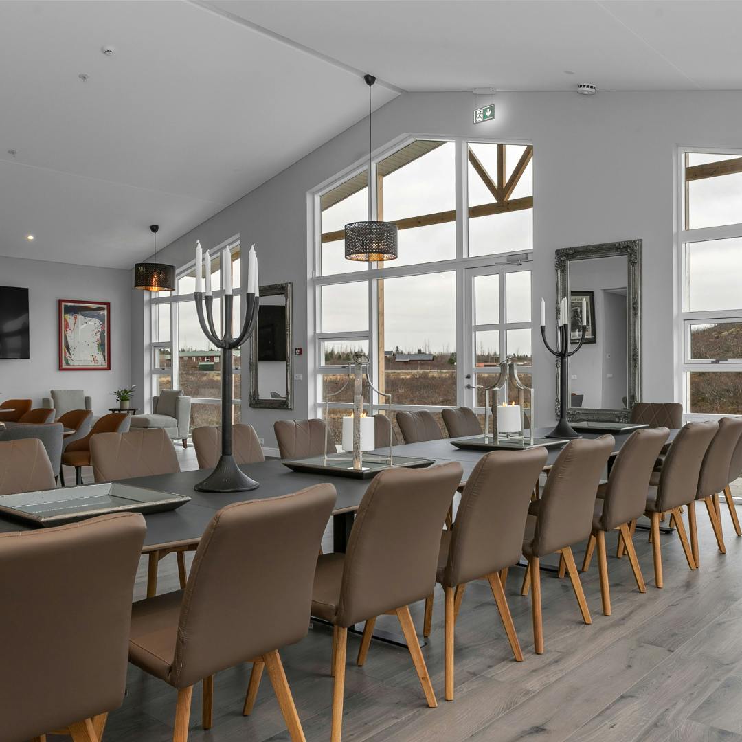 Open space meeting room with a lot of natural light