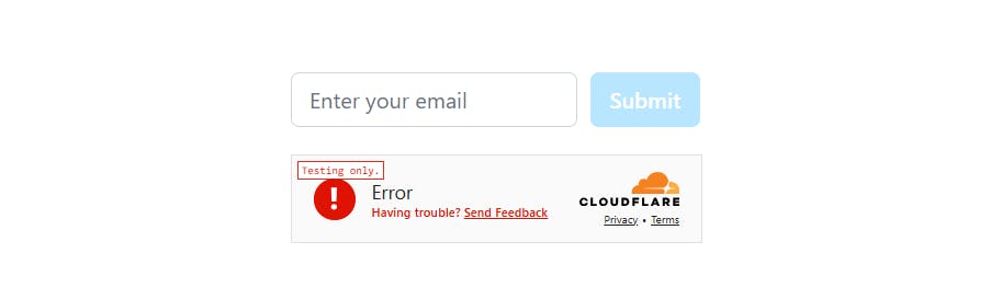 Form blocked by Turnstile using the block testing site key