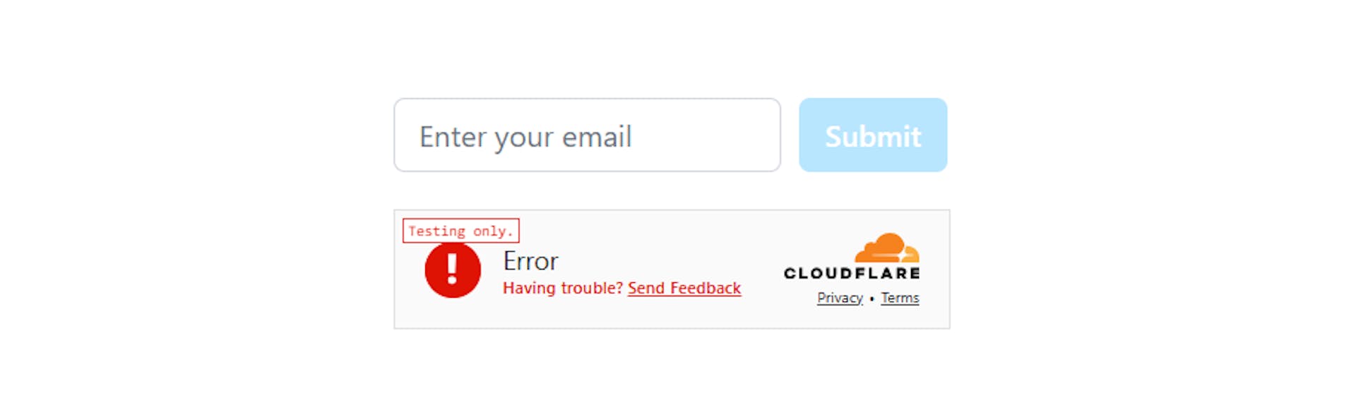 Form blocked by Turnstile using the block testing site key