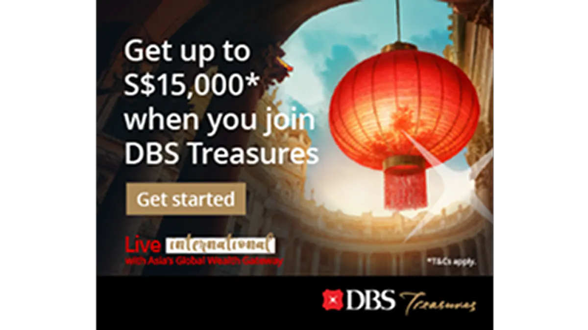 Get up to S$15,000 when you join DBS Treasures