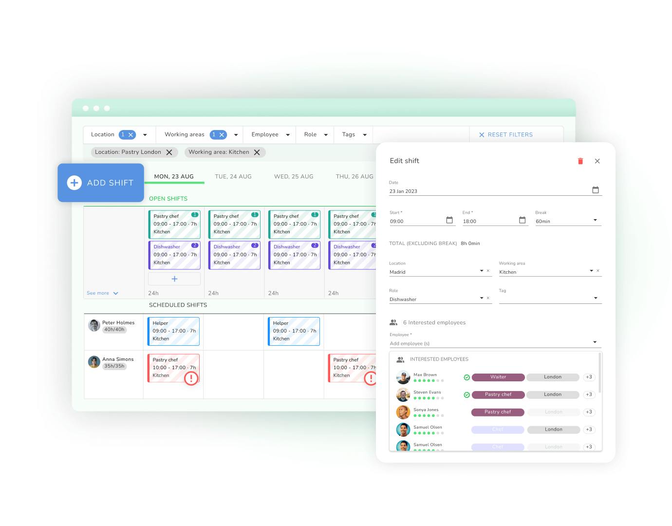 Erstelle Dienstpläne