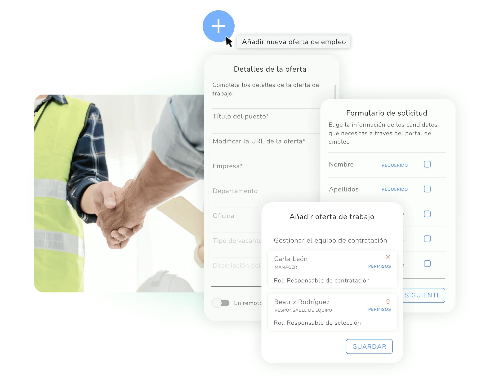 Proceso para añadir una nueva oferta de empleo con Kenjo.