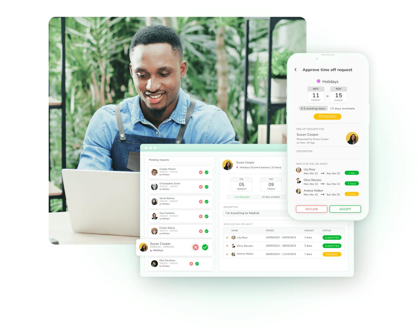 Screenshot of Kenjo's Time off management feature