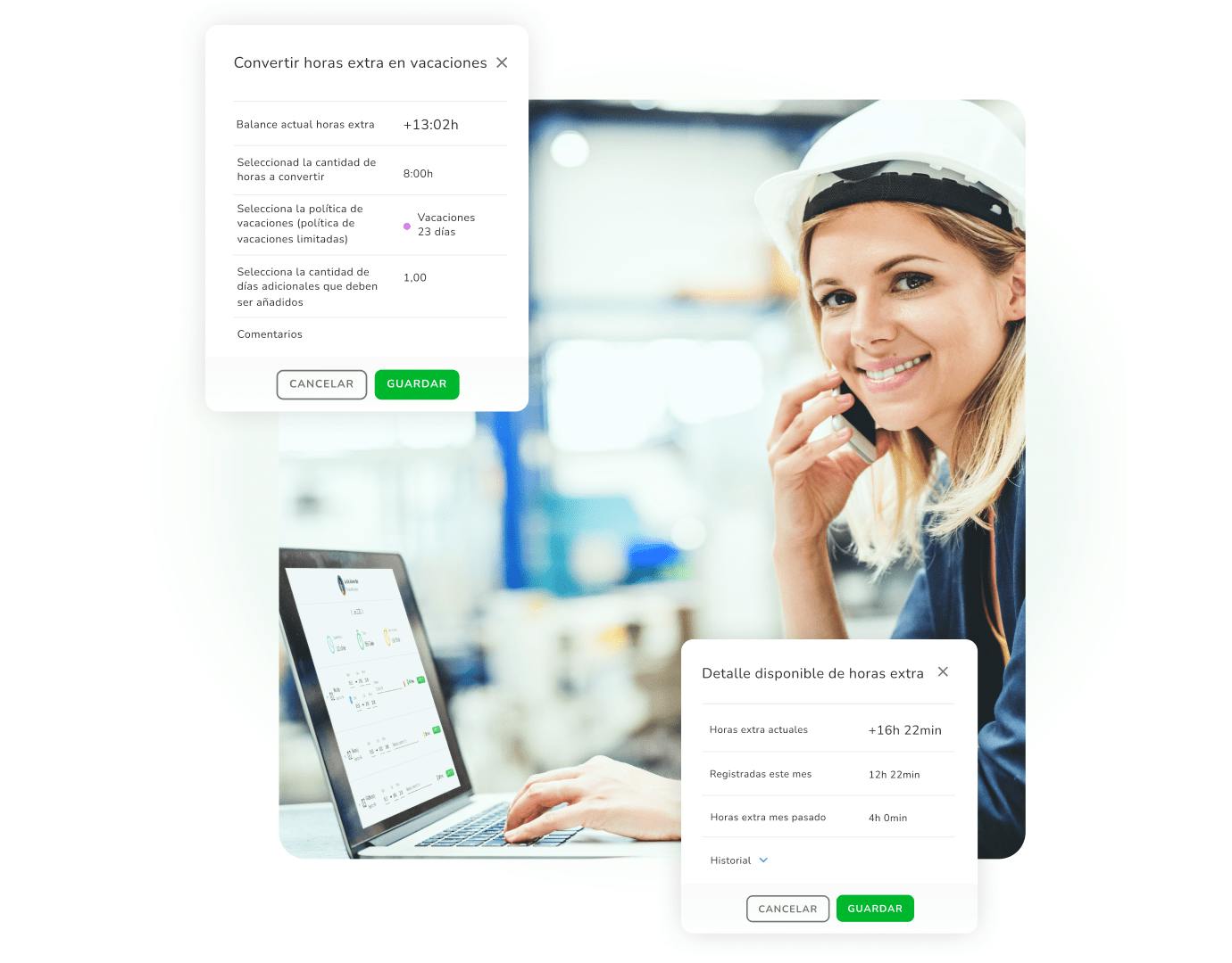 Manager revisando los registros de jornada de sus empleados a traves de Kenjo.