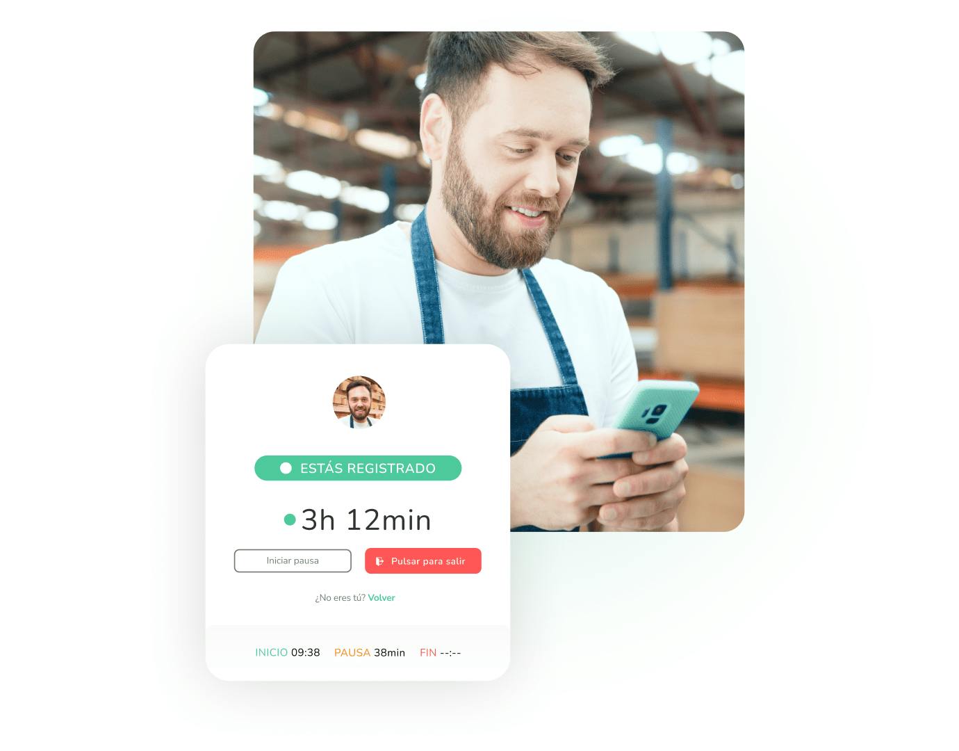 Módulo de fichaje para registro de jornada de Kenjo