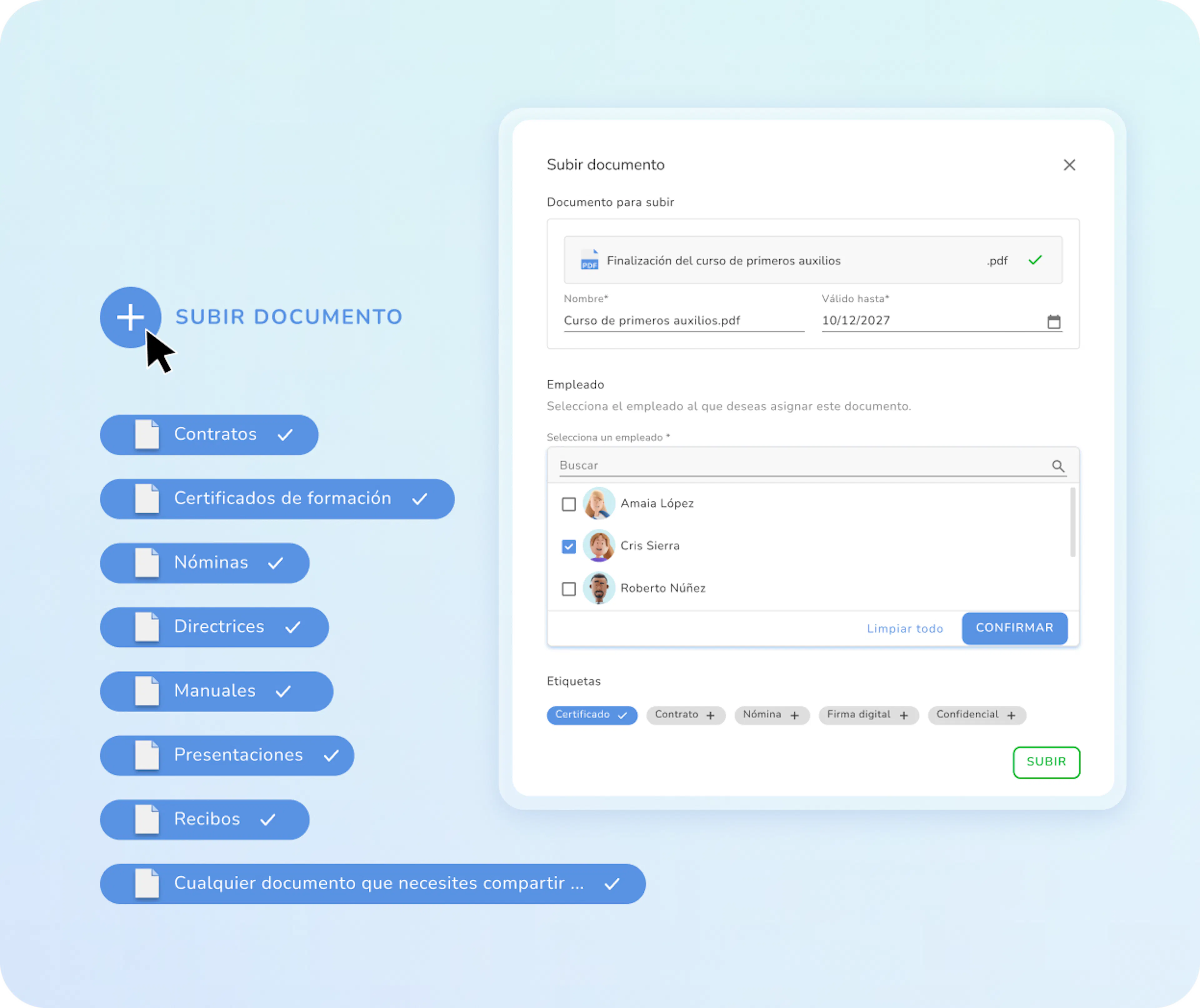 Subir y asignar nóminas con Smart Docs de Kenjo