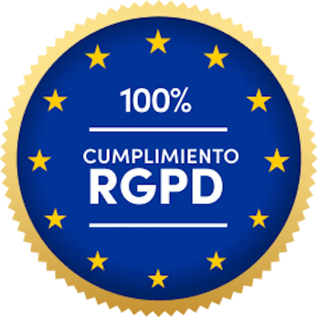 Sello 100% cumplimiento RGPD