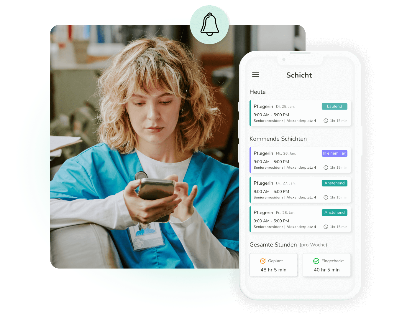 Pflegedienst Schichtplan App Kenjo