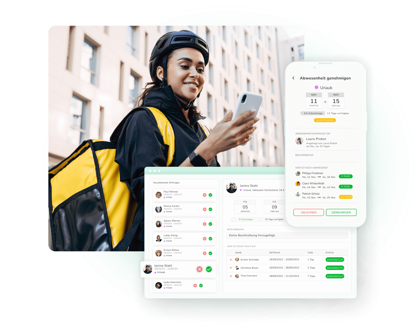 Kenjo Abwesenheitsmanagement Software Lieferdienste