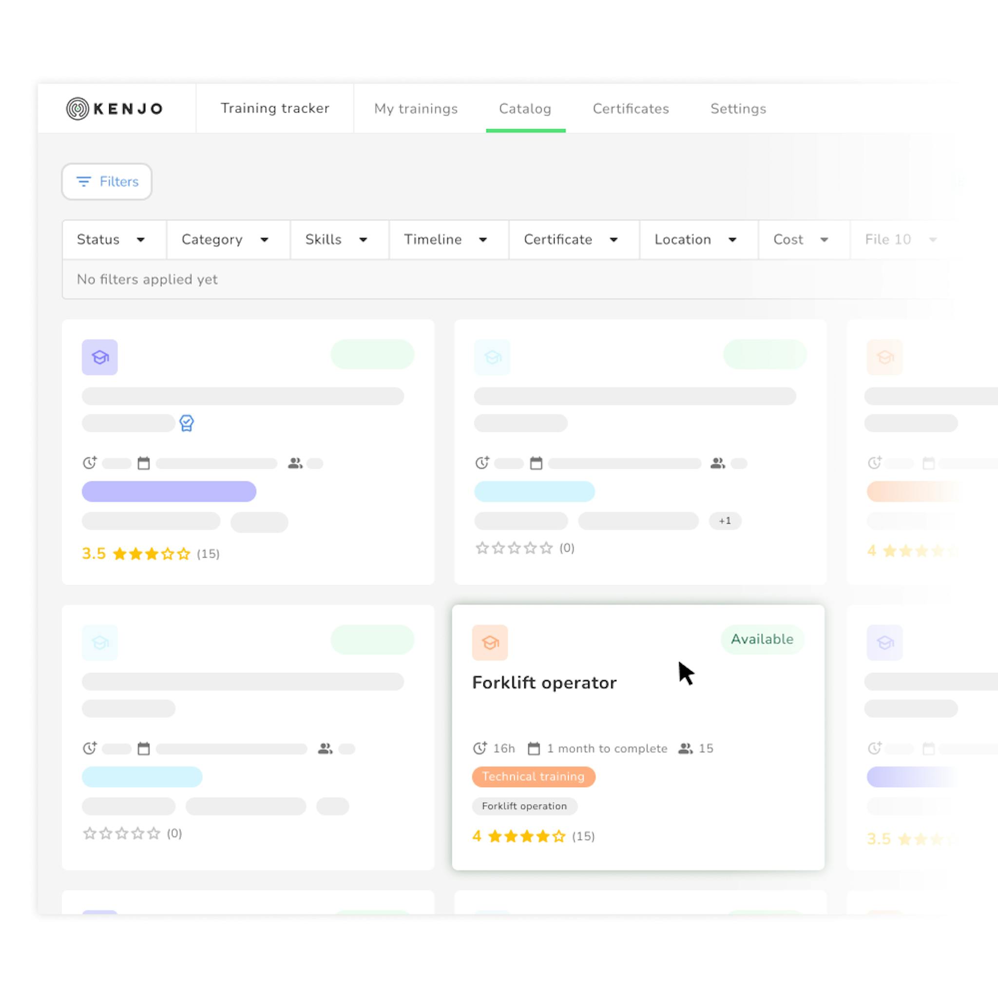 Kenjo Training Tracker