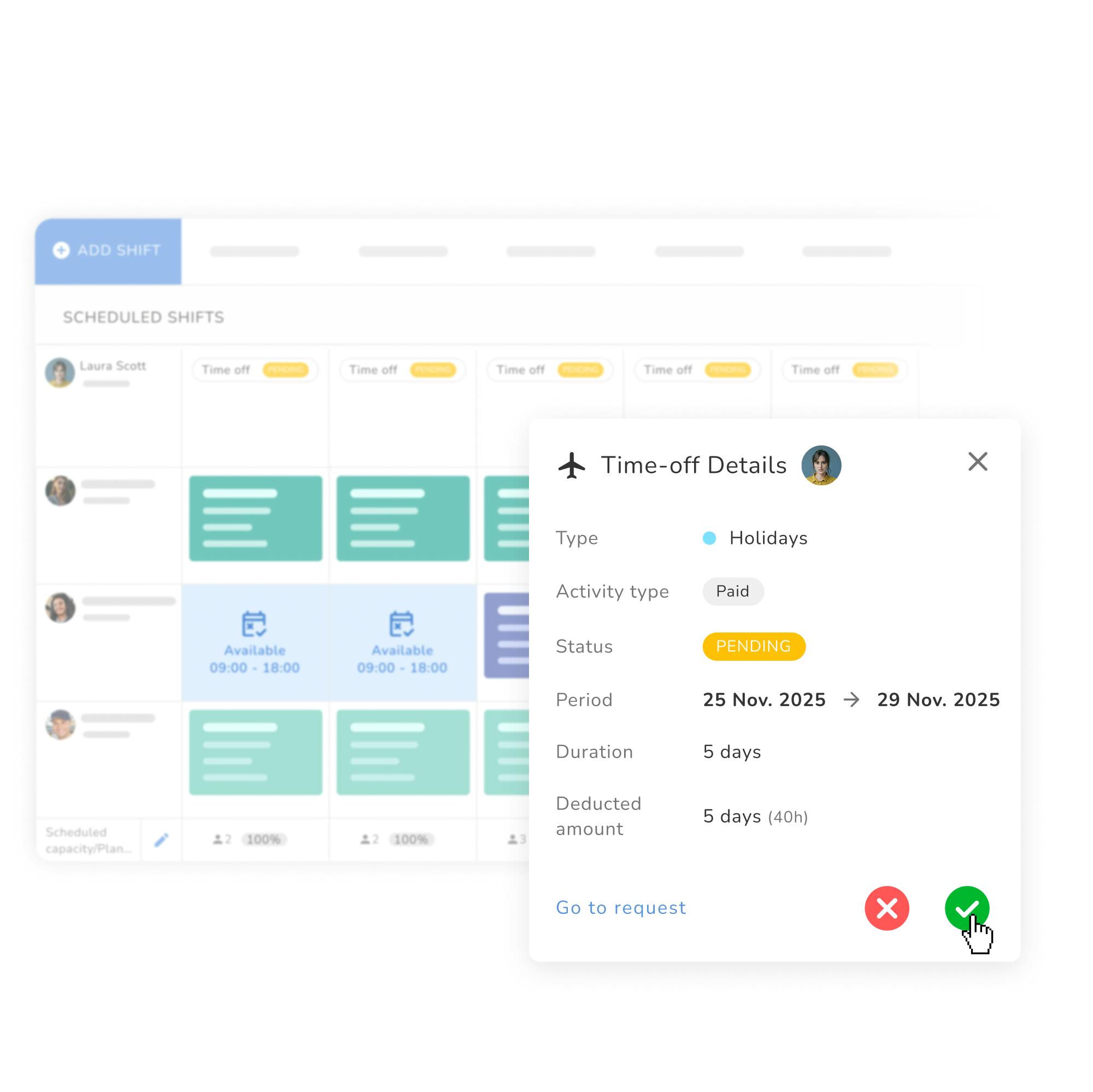 Shiftplan and Time-Off Details