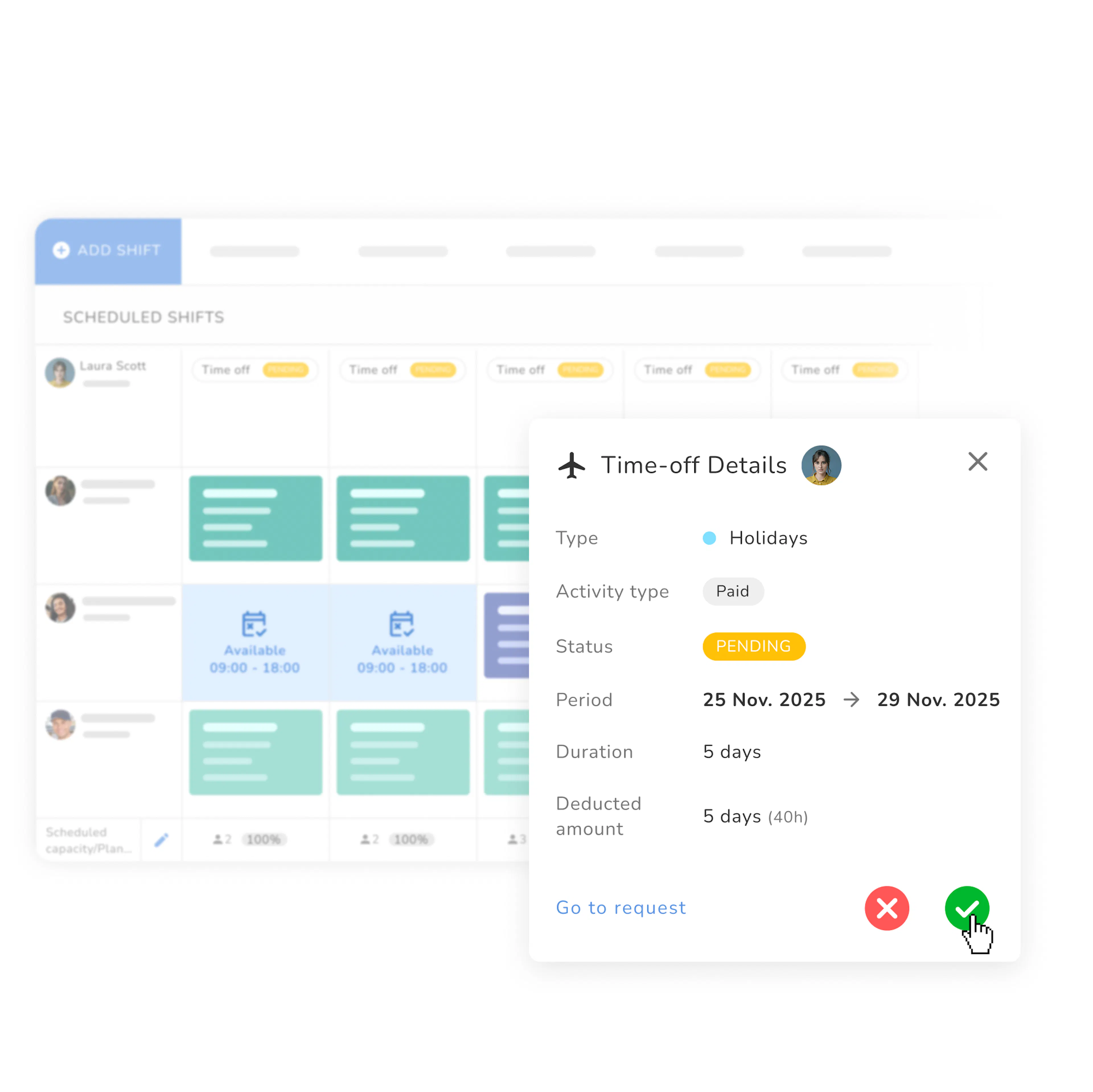 Shiftplan and Time-Off Details