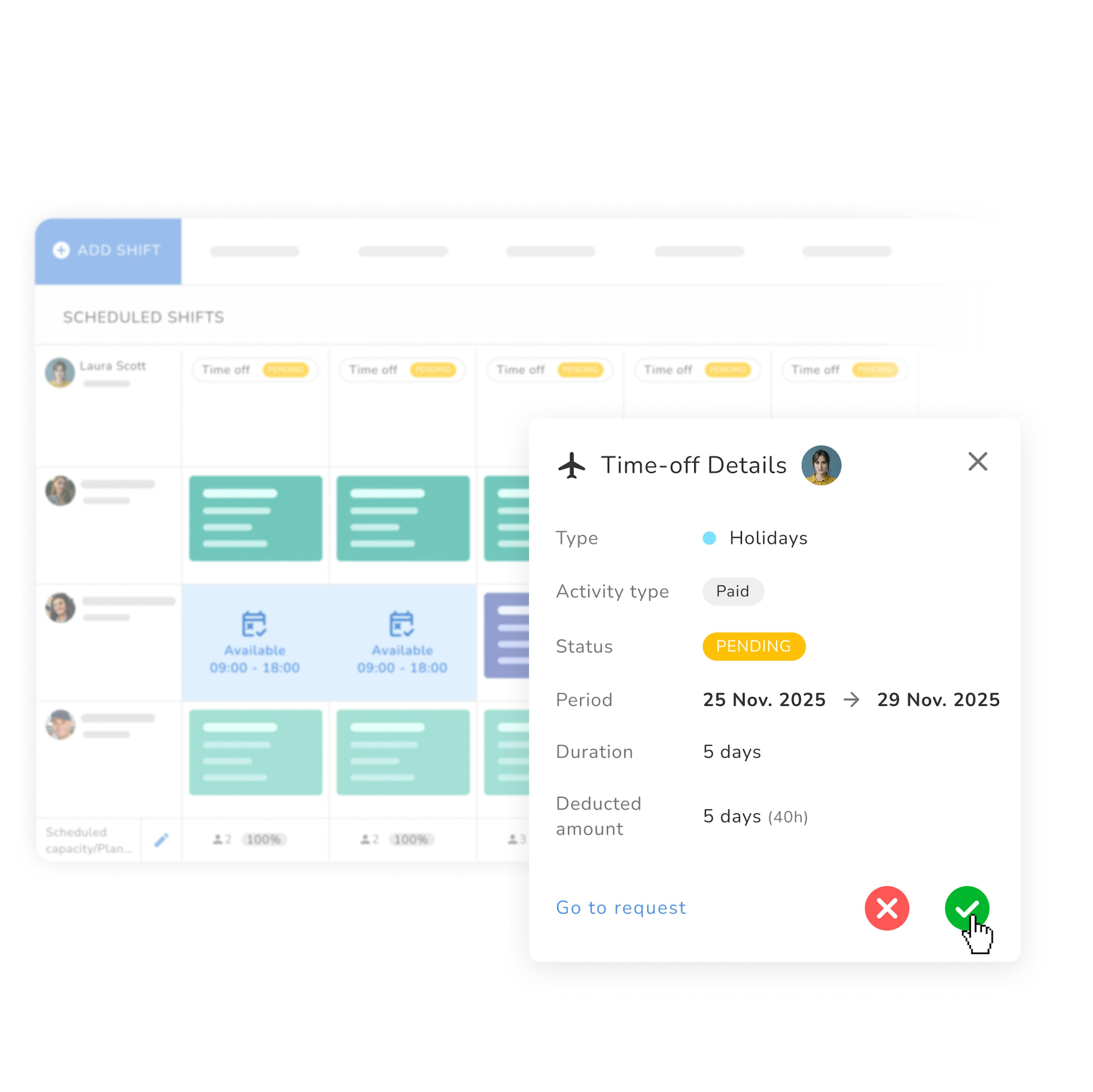 Shiftplan and Time-Off Details