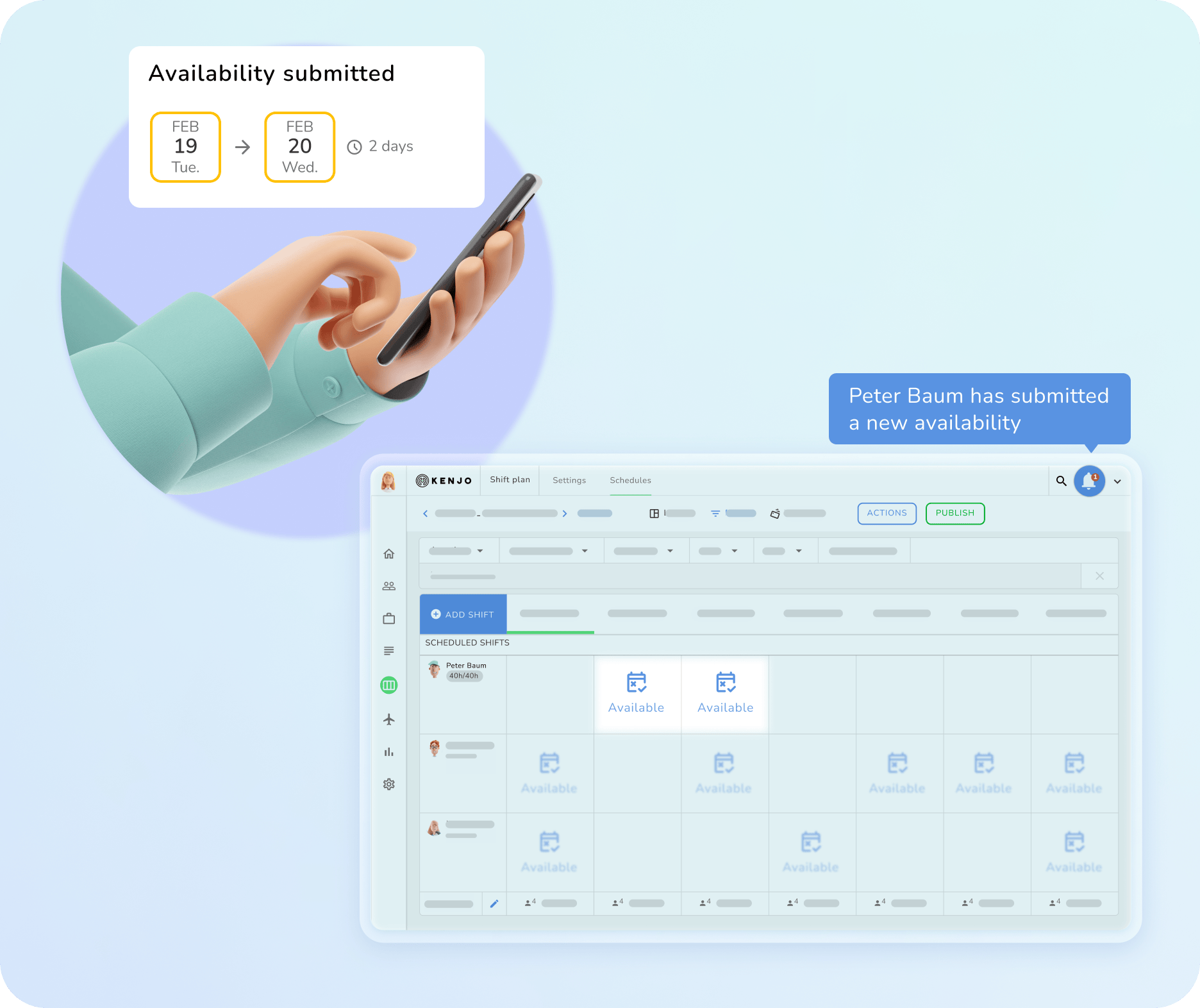 Time off, availability