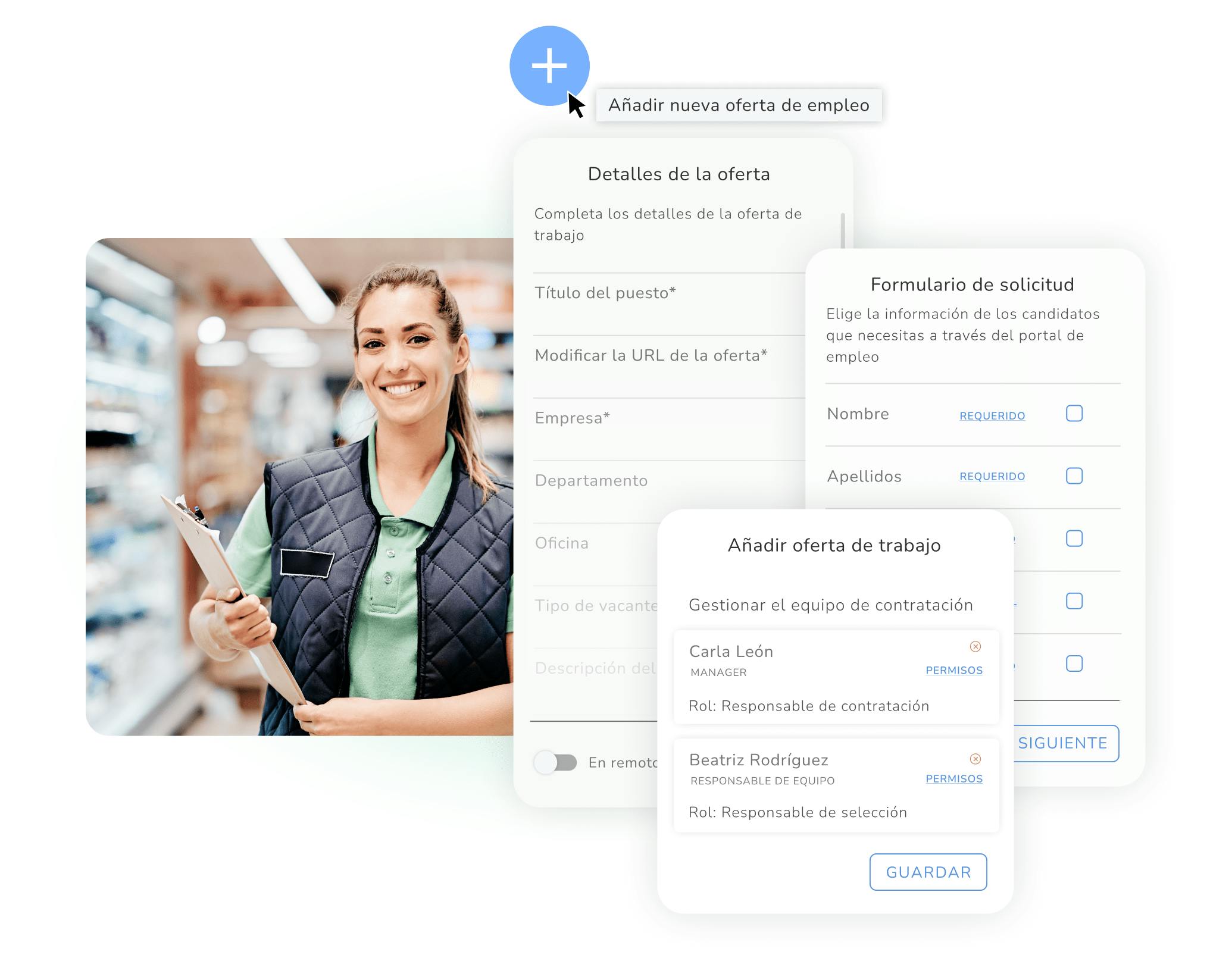 empleados cualificados sector de servicios, industrial y comercial