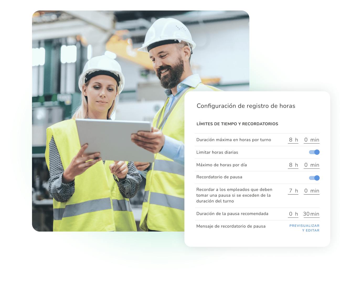 Registro de horas industria manufacturera