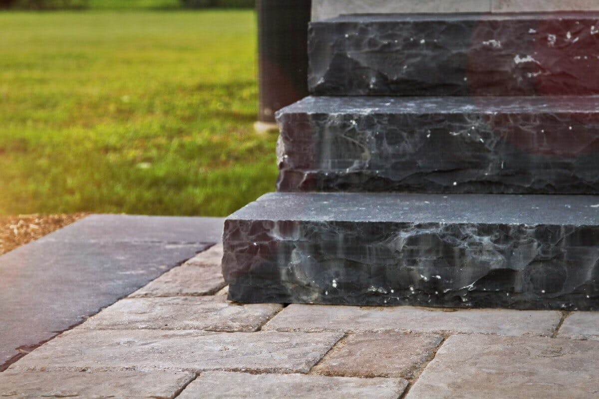 Dark stone steps