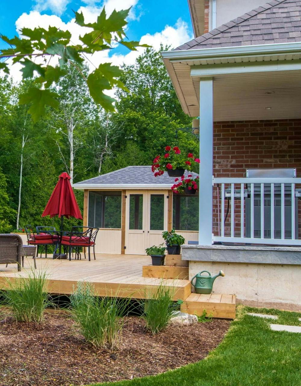 Patio design with a pergola