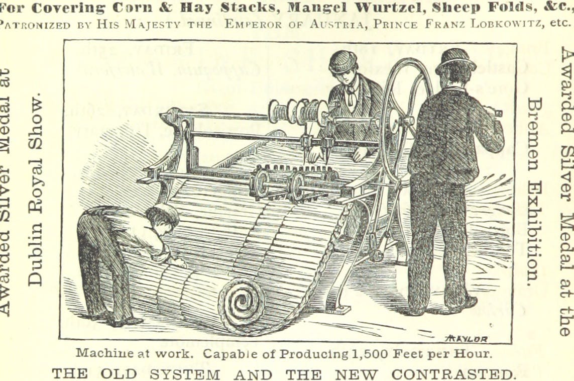 Victorian-era men working at a machine