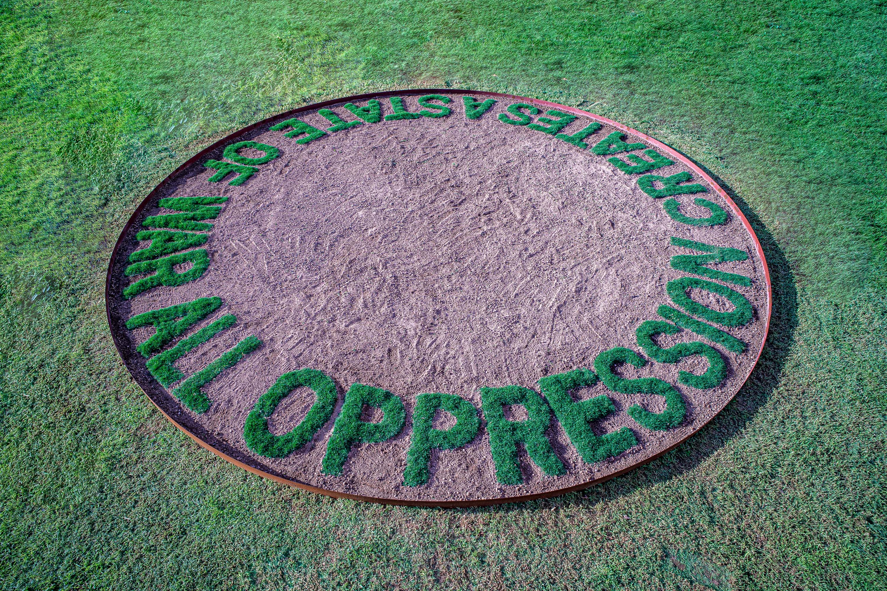 Ghada Amer, All Oppression Creates a State of War, 2019/2022 Photo: Bruno Daureo