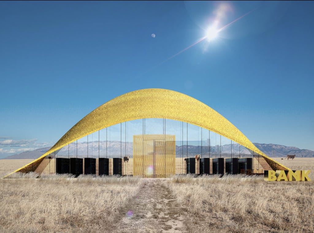 Au, a proposal for a bank branch by enFOLD Collective as part of Jamie Diamond's The Dick Stanley Request. (enFOLD Collective)