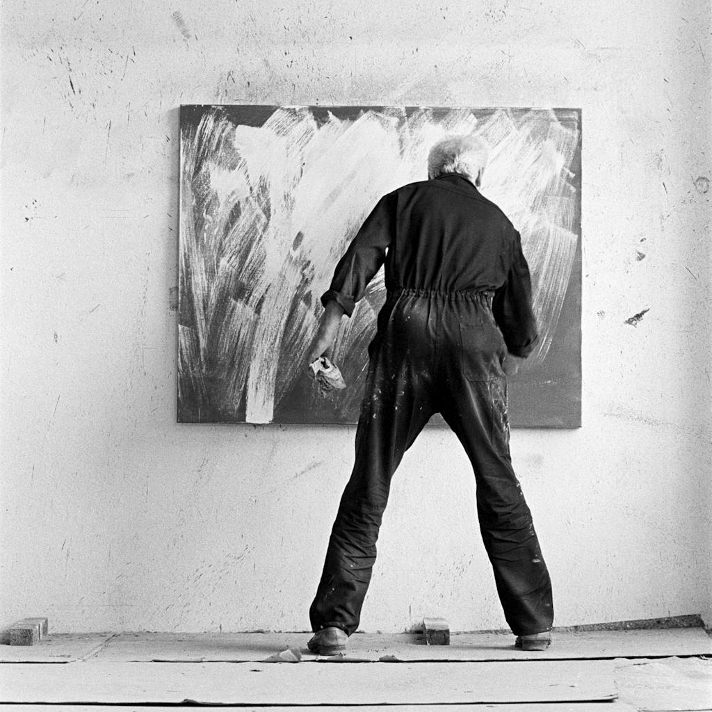 Raimund Girke in his studio, Cologne, 1992