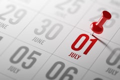 July 1 on a calendar