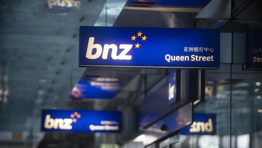BNZ Bank street sign